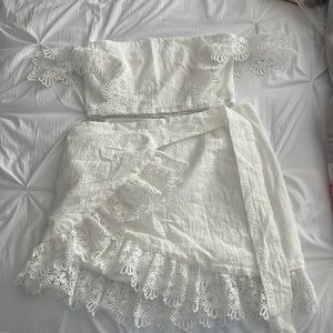 White Lace Skirt Set